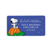 Snoopy and Pumpkin Baby Shower Etiket (Voorkant)