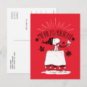 Snoopy and Woodstock - Merry & Bright Briefkaart (Voorkant / Achterkant)