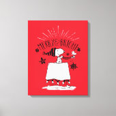 Snoopy and Woodstock - Merry & Bright Canvas Afdruk (Voorkant)