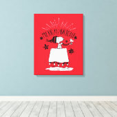 Snoopy and Woodstock - Merry & Bright Canvas Afdruk (Insitu (Houten vloer))