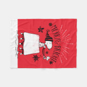 Snoopy and Woodstock - Merry & Bright Fleece Deken (Voorkant (Horizontaal))