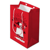 Snoopy and Woodstock - Merry & Bright Medium Cadeauzakje (Voorkant Gekanteld)