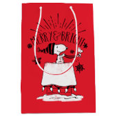 Snoopy and Woodstock - Merry & Bright Medium Cadeauzakje (Voorkant)