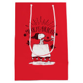 Snoopy and Woodstock - Merry & Bright Medium Cadeauzakje (Achterkant)