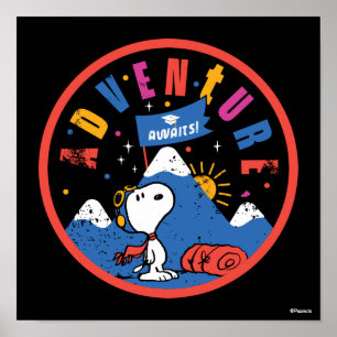 Snoopy Avontuur Wacht Afstudeerberg Ontwerp Poster