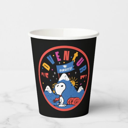 Snoopy Avontuur Wacht Graduatie Berg Ontwerp Papieren Bekers (Links)
