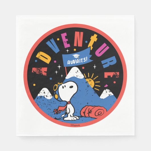 Snoopy Avontuur Wacht Graduatie Berg Ontwerp Servet (Voorkant)