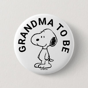 Snoopy Baby shower oma te worden Ronde Button 5,7 Cm