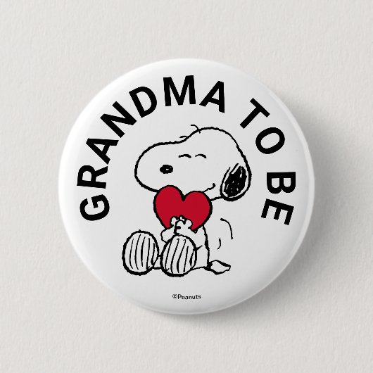 Snoopy Baby shower oma te worden Ronde Button 5,7 Cm (Voorkant)