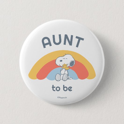 Snoopy Baby shower tante Ronde Button 5,7 Cm (Voorkant)