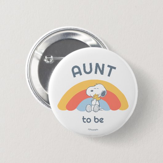 Snoopy Baby shower tante Ronde Button 5,7 Cm (Voorkant /achterkant)