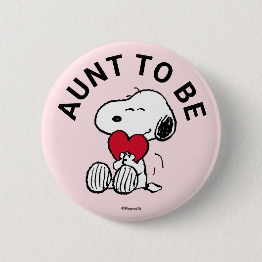 Snoopy Baby shower tante Ronde Button 5,7 Cm (Voorkant)