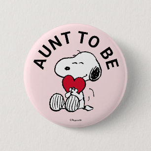 Snoopy Baby shower tante Ronde Button 5,7 Cm