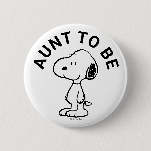 Snoopy Baby shower tante Ronde Button 5,7 Cm (Voorkant)