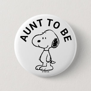 Snoopy Baby shower tante Ronde Button 5,7 Cm