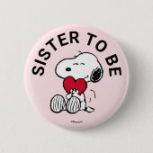 Snoopy Baby shower zuster om te zijn Ronde Button 5,7 Cm (Voorkant)