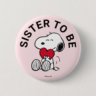 Snoopy Baby shower zuster om te zijn Ronde Button 5,7 Cm