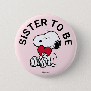 Snoopy Baby shower zuster om te zijn Ronde Button 5,7 Cm
