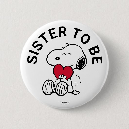 Snoopy Baby shower zuster om te zijn Ronde Button 5,7 Cm (Voorkant)