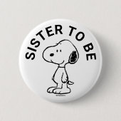 Snoopy Baby shower zuster om te zijn Ronde Button 5,7 Cm (Voorkant)