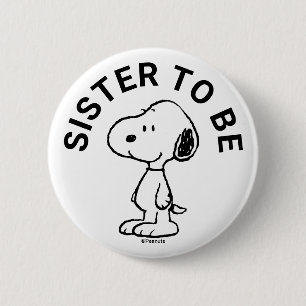 Snoopy Baby shower zuster om te zijn Ronde Button 5,7 Cm