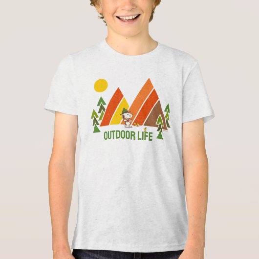 Snoopy | Beagle Scout - De Grote Buiten Tri-Blend Shirt (Voorkant)