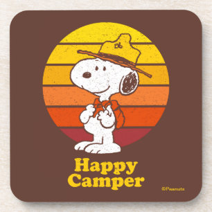 Snoopy   Beagle Scout - Happy Camper Bier Onderzetter