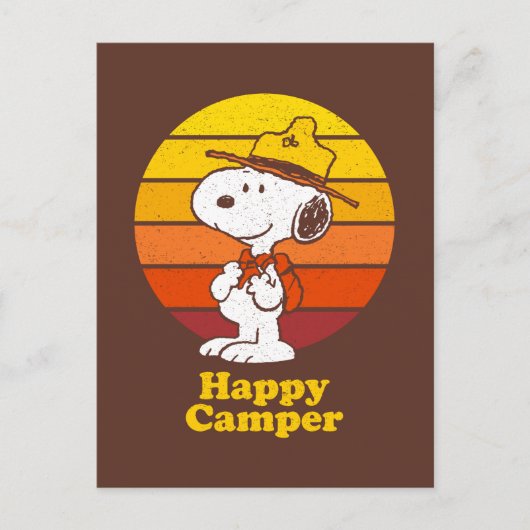 Snoopy | Beagle Scout - Happy Camper Briefkaart (Voorkant)