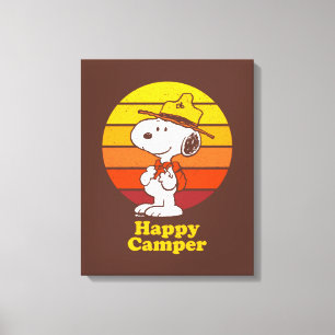 Snoopy Beagle Scout - Happy Camper Canvas Afdruk