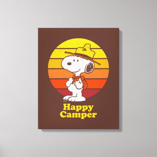 Snoopy | Beagle Scout - Happy Camper Canvas Afdruk (Voorkant)