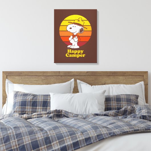 Snoopy | Beagle Scout - Happy Camper Canvas Afdruk (Insitu (Slaapkamer))