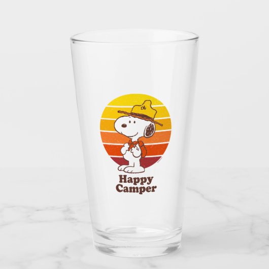 Snoopy | Beagle Scout - Happy Camper Glas (Voorkant)