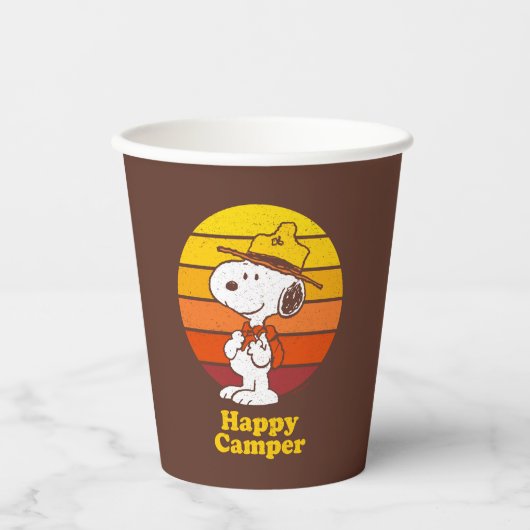 Snoopy | Beagle Scout - Happy Camper Papieren Bekers (Voorkant)