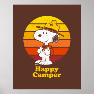 Snoopy Beagle Scout - Happy Camper Poster