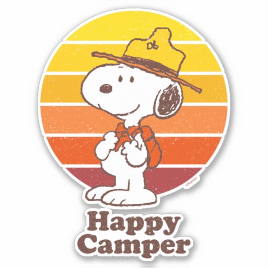 Snoopy | Beagle Scout - Happy Camper Sticker (Voorkant)