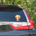 Snoopy | Beagle Scout - Happy Camper Sticker<br><div class="desc">Show je liefde voor pinda's en de grote buitenshuis met deze super schattige afbeelding met Snoopy en de tekst "Happy Camper".</div>