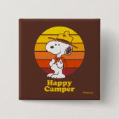 Snoopy | Beagle Scout - Happy Camper Vierkante Button 5,1 Cm (Voorkant)
