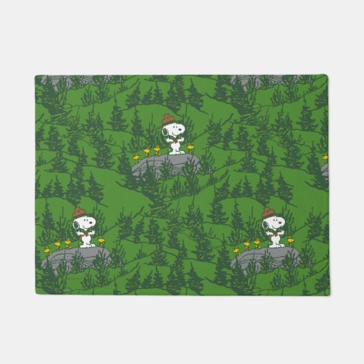 Snoopy Beagle Scout Hiking Pattern Deurmat (Voorkant)