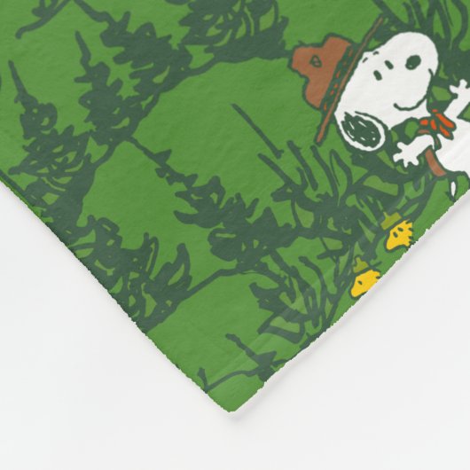 Snoopy Beagle Scout Hiking Pattern Fleece Deken (Hoek)
