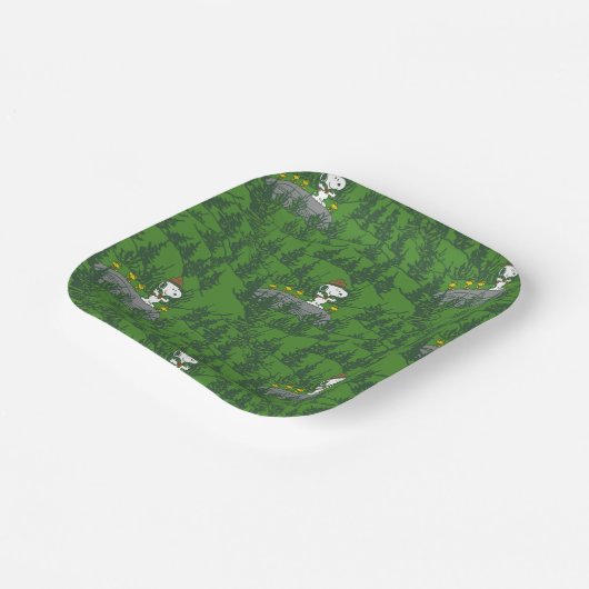 Snoopy Beagle Scout Hiking Pattern Papieren Bordje (Gebogen)