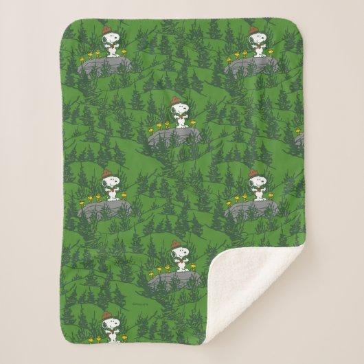 Snoopy Beagle Scout Hiking Pattern Sherpa Deken (Voorkant)