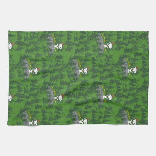 Snoopy Beagle Scout Hiking Pattern Theedoek (Horizontaal)