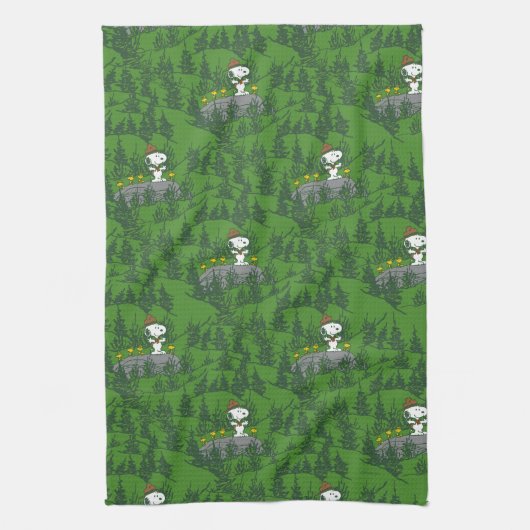 Snoopy Beagle Scout Hiking Pattern Theedoek (Verticaal)