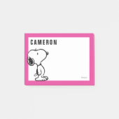 Snoopy Black & Magenta | Jouw namen toevoegen Post-it® Notes (Voorkant)