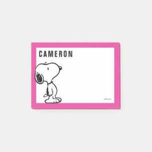 Snoopy Black & Magenta   Jouw namen toevoegen Post-it® Notes