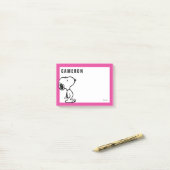 Snoopy Black & Magenta | Jouw namen toevoegen Post-it® Notes (Op bureau)