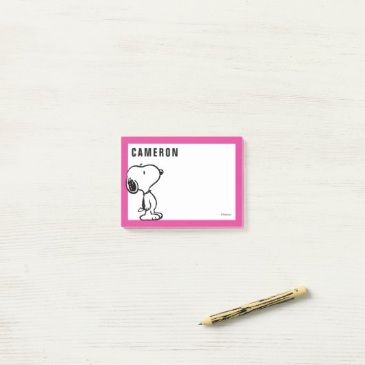 Snoopy Black & Magenta | Jouw namen toevoegen Post-it® Notes (Op bureau)