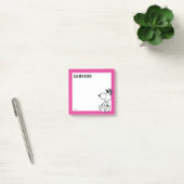 Snoopy Black & Magenta | Jouw namen toevoegen Post-it® Notes (Kantoor)