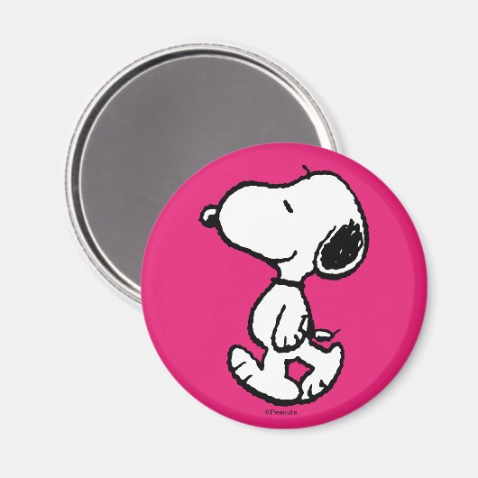 Snoopy Black & Magenta Magneet (Voorkant / Achterkant)