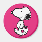 Snoopy Black & Magenta Magneet (Voorkant)